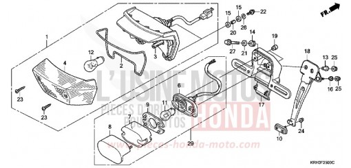 FANALE POSTERIORE/LUCE TARGA XR125L6 di 2006